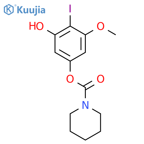 1-Piperidinecarboxylic acid, 3-hydroxy-4-iodo-5-methoxyphenyl ester structure