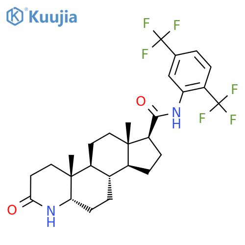 (4aR,4bS,6aS,7S,9aS,9bS,11aS)-N-[2,5-Bis(trifluoromethyl)phenyl]hexadecahydro-4a,6a-dimethyl-2-oxo-1H-indeno[5,4-f]quinoline-7-carboxamide structure