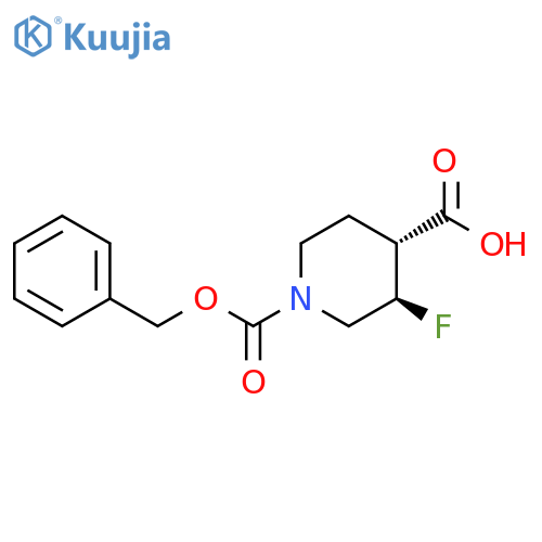(3,4)-trans-1-(benzyloxycarbonyl)-3-fluoropiperidine-4-carboxylicacid-B28136 structure