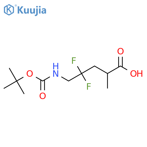5-(tert-Butoxycarbonylamino)-4,4-difluoro-2-methylpentanoic acid structure