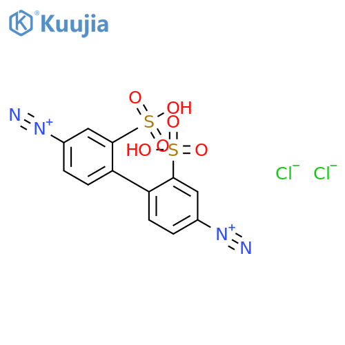 [1,1'-Biphenyl]-4,4'-bis(diazonium), 2,2'-disulfo-, dichloride structure