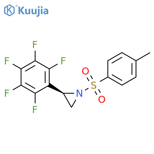 Aziridine, 1-[(4-methylphenyl)sulfonyl]-2-(pentafluorophenyl)-, (R)- structure