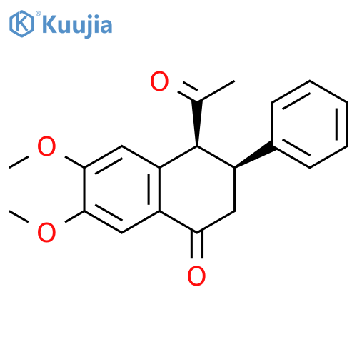 1(2H)-Naphthalenone, 4-acetyl-3,4-dihydro-6,7-dimethoxy-3-phenyl-, cis- (9CI) structure