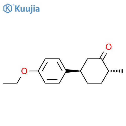 Cyclohexanone, 5-(4-ethoxyphenyl)-2-methyl-, trans- structure