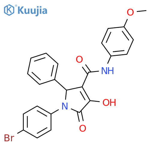 1H-Pyrrole-3-carboxamide,1-(4-bromophenyl)-2,5-dihydro-4-hydroxy-N-(4-methoxyphenyl)-5-oxo-2-phenyl- structure