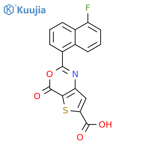 4H-Thieno[3,2-d][1,3]oxazine-6-carboxylic acid, 2-(5-fluoro-1-naphthalenyl)-4-oxo- structure
