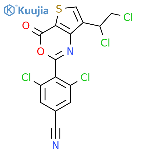 Benzonitrile,3,5-dichloro-4-[7-(1,2-dichloroethyl)-4-oxo-4H-thieno[3,2-d][1,3]oxazin-2-yl]- structure