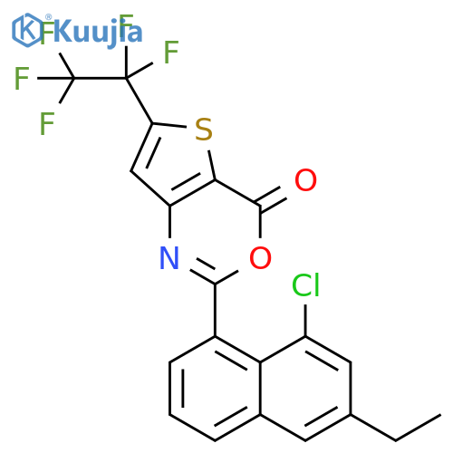 4H-Thieno[3,2-d][1,3]oxazin-4-one, 2-(8-chloro-6-ethyl-1-naphthalenyl)-6-(1,1,2,2,2-pentafluoroethyl)- structure