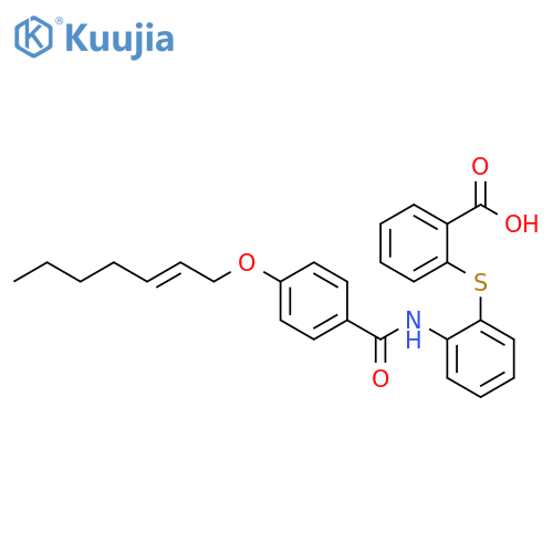 Benzoic acid, 2-[[2-[[4-(2-heptenyloxy)benzoyl]amino]phenyl]thio]-, (E)- (9CI) structure