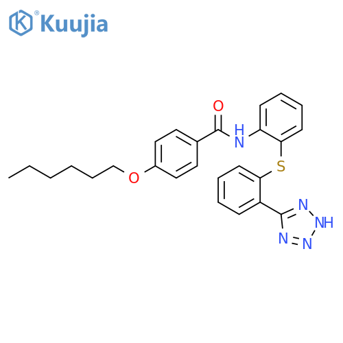Benzamide, 4-(hexyloxy)-N-[2-[[2-(1H-tetrazol-5-yl)phenyl]thio]phenyl]- structure