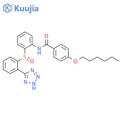 Benzamide,4-(hexyloxy)-N-[2-[[2-(1H-tetrazol-5-yl)phenyl]sulfinyl]phenyl]- structure