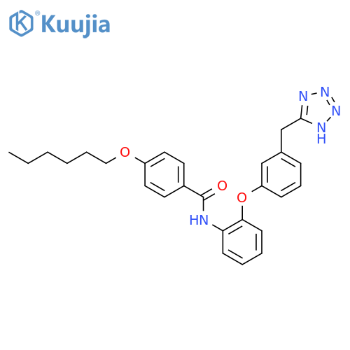 Benzamide,4-(hexyloxy)-N-[2-[3-(1H-tetrazol-5-ylmethyl)phenoxy]phenyl]- structure