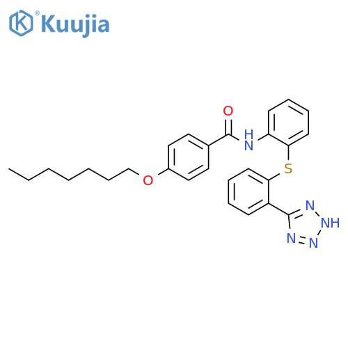 Benzamide, 4-(heptyloxy)-N-[2-[[2-(1H-tetrazol-5-yl)phenyl]thio]phenyl]- structure