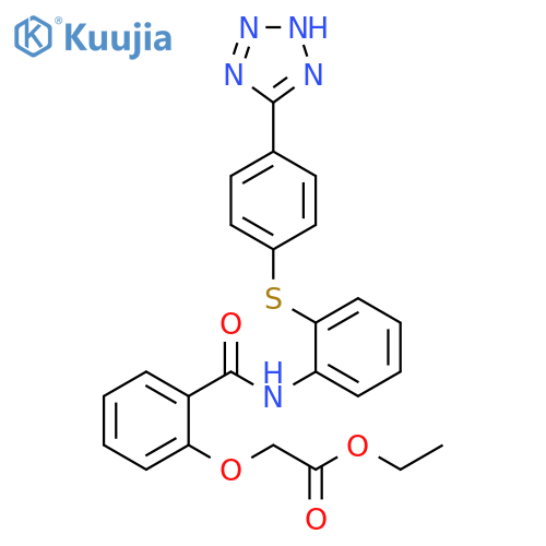 Acetic acid,[2-[[[2-[[4-(1H-tetrazol-5-yl)phenyl]thio]phenyl]amino]carbonyl]phenoxy]-,ethyl ester structure