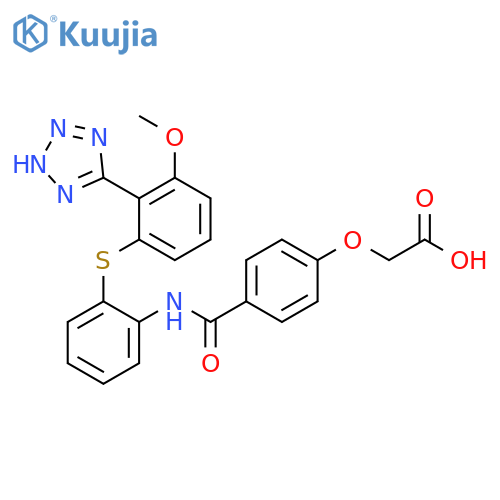 Acetic acid,[4-[[[2-[[3-methoxy-2-(1H-tetrazol-5-yl)phenyl]thio]phenyl]amino]carbonyl]phenoxy]- structure