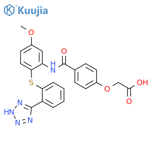 Acetic acid,[4-[[[5-methoxy-2-[[2-(1H-tetrazol-5-yl)phenyl]thio]phenyl]amino]carbonyl]phenoxy]- structure