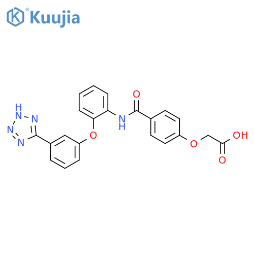 Acetic acid,[4-[[[2-[3-(1H-tetrazol-5-yl)phenoxy]phenyl]amino]carbonyl]phenoxy]- structure