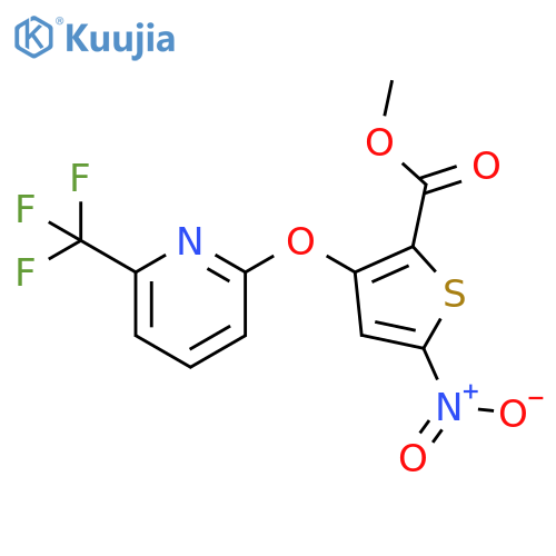 2-Thiophenecarboxylic acid, 5-nitro-3-[[6-(trifluoromethyl)-2-pyridinyl]oxy]-, methyl ester structure