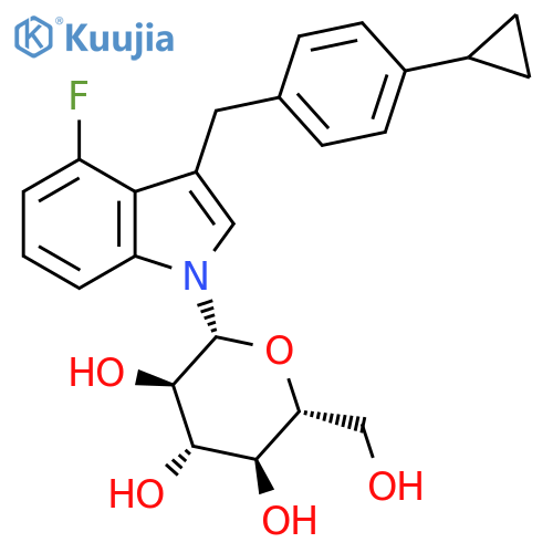 3-(4-Cyclopropylbenzyl)-4-fluoroindole-N-glucoside structure
