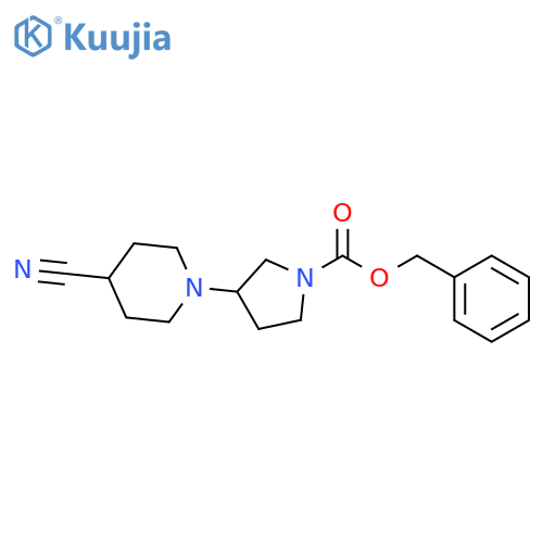benzyl 3-(4-cyanopiperidin-1-yl)pyrrolidine-1-carboxylate structure
