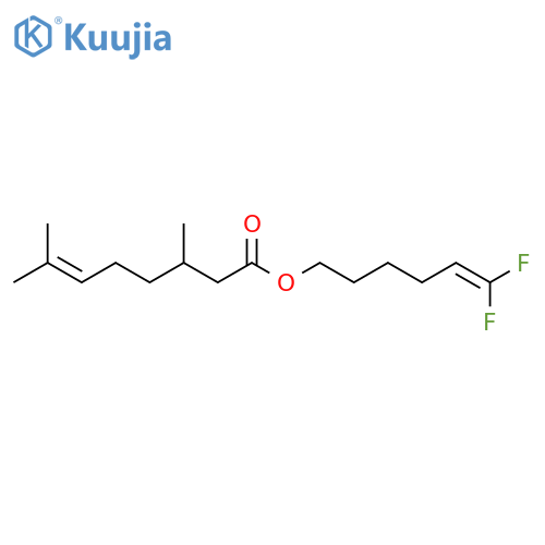 6-Octenoic acid, 3,7-dimethyl-, 6,6-difluoro-5-hexenyl ester structure