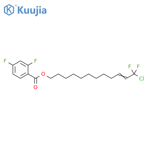 Benzoic acid, 2,4-difluoro-, 12-chloro-12,12-difluoro-10-dodecen-1-yl ester structure