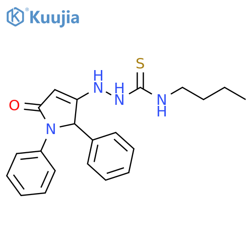 Hydrazinecarbothioamide,N-butyl-2-(2,5-dihydro-5-oxo-1,2-diphenyl-1H-pyrrol-3-yl)- structure