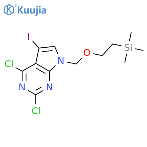 2,4-Dichloro-5-iodo-7-{[2-(trimethylsilyl)ethoxy]methyl}-7H-pyrrolo[2,3-d]pyrimidine structure