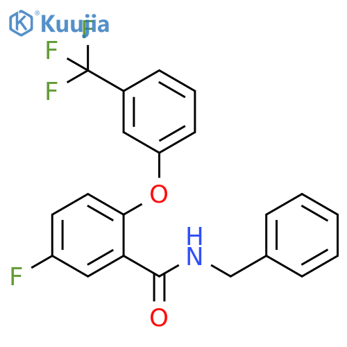 Benzamide, 5-fluoro-N-(phenylmethyl)-2-[3-(trifluoromethyl)phenoxy]- structure