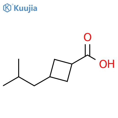 3-(2-methylpropyl)cyclobutane-1-carboxylic acid structure
