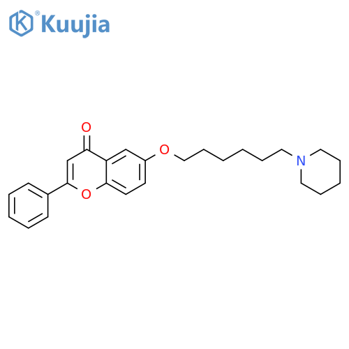4H-1-Benzopyran-4-one, 2-phenyl-6-[[6-(1-piperidinyl)hexyl]oxy]- structure