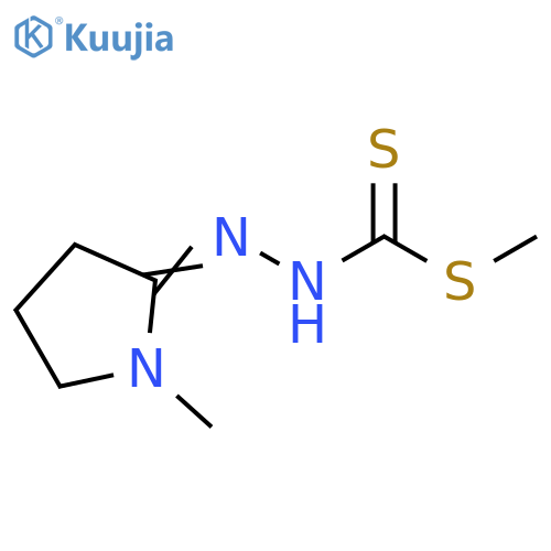 Hydrazinecarbodithioic acid, 2-(1-methyl-2-pyrrolidinylidene)-, methyl ester structure