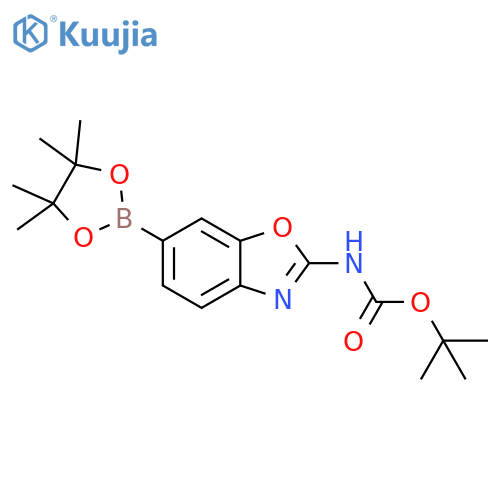 tert-butyl N-6-(tetramethyl-1,3,2-dioxaborolan-2-yl)-1,3-benzoxazol-2-ylcarbamate structure