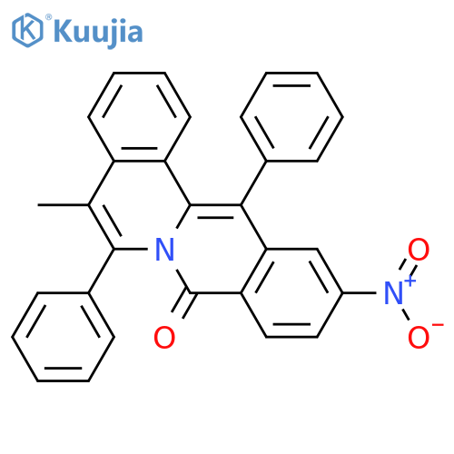 8H-Dibenzo[a,g]quinolizin-8-one, 5-methyl-11-nitro-6,13-diphenyl- structure
