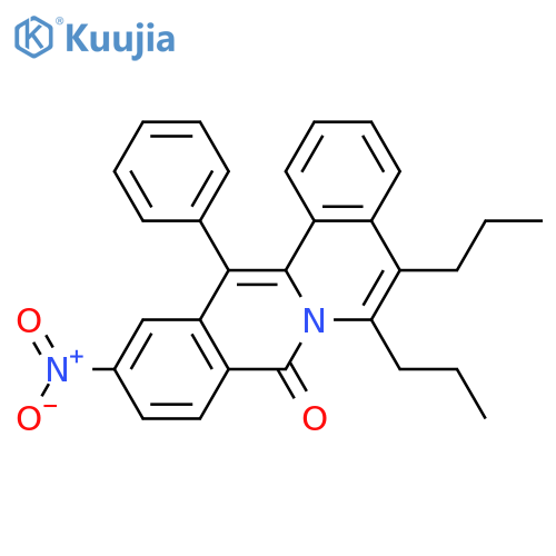 8H-Dibenzo[a,g]quinolizin-8-one, 11-nitro-13-phenyl-5,6-dipropyl- structure