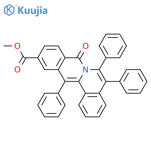 8H-Dibenzo[a,g]quinolizine-11-carboxylic acid, 8-oxo-5,6,13-triphenyl-, methyl ester structure