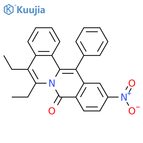 8H-Dibenzo[a,g]quinolizin-8-one, 5,6-diethyl-11-nitro-13-phenyl- structure