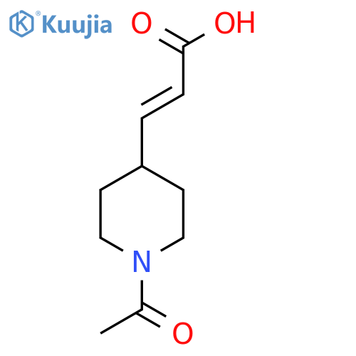 (2E)-3-(1-acetylpiperidin-4-yl)prop-2-enoic acid structure