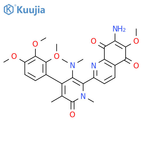 5,8-Quinolinedione,7-amino-2-[3-(dimethylamino)-1,6-dihydro-1,5-dimethyl-6-oxo-4-(2,3,4-trimethoxyphenyl)-2-pyridinyl]-6-methoxy- structure