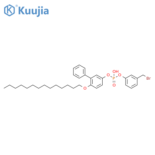 Phosphoric acid, mono[3-(bromomethyl)phenyl] mono[6-(tetradecyloxy)[1,1'-biphenyl]-3-yl] ester structure