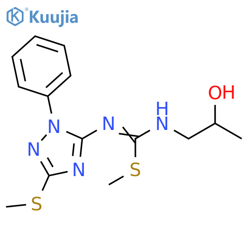 Carbamimidothioic acid, N-(2-hydroxypropyl)-N'-[3-(methylthio)-1-phenyl-1H-1,2,4-triazol-5-yl]-, methyl ester structure
