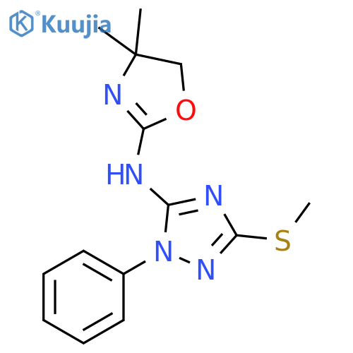 2-Oxazolamine,4,5-dihydro-4,4-dimethyl-N-[3-(methylthio)-1-phenyl-1H-1,2,4-triazol-5-yl]- structure