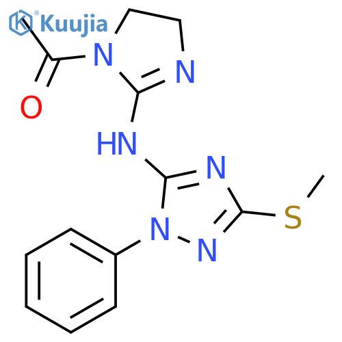 1H-Imidazol-2-amine,1-acetyl-4,5-dihydro-N-[3-(methylthio)-1-phenyl-1H-1,2,4-triazol-5-yl]- structure