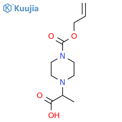 2-{4-(prop-2-en-1-yloxy)carbonylpiperazin-1-yl}propanoic acid structure