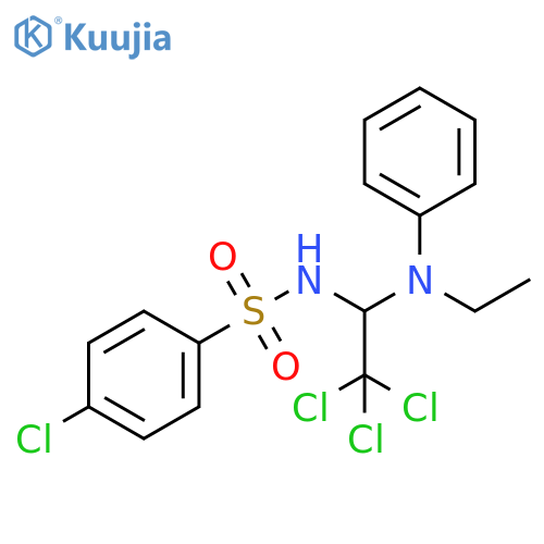 Benzenesulfonamide,4-chloro-N-[2,2,2-trichloro-1-(ethylphenylamino)ethyl]- structure
