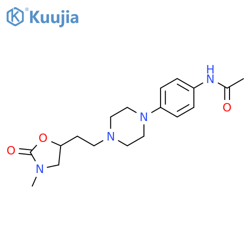 Acetamide,N-[4-[4-[2-(3-methyl-2-oxo-5-oxazolidinyl)ethyl]-1-piperazinyl]phenyl]- structure