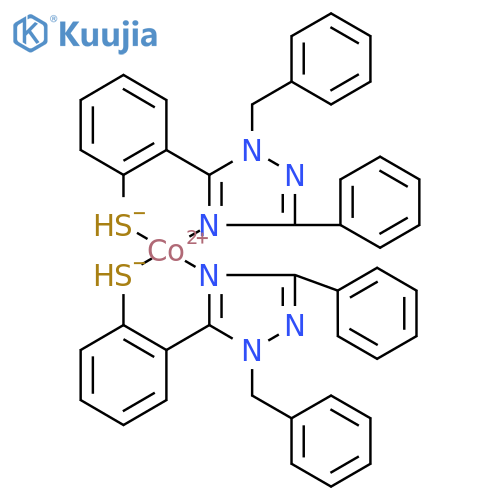 Cobalt,bis[2-[3-phenyl-1-(phenylmethyl)-1H-1,2,4-triazol-5-yl]benzenethiolato]- structure