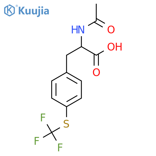 2-acetamido-3-{4-(trifluoromethyl)sulfanylphenyl}propanoic acid structure