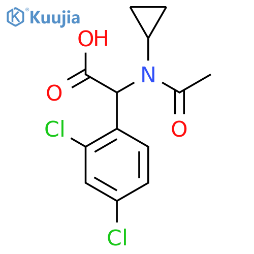 2-(N-cyclopropylacetamido)-2-(2,4-dichlorophenyl)acetic acid structure