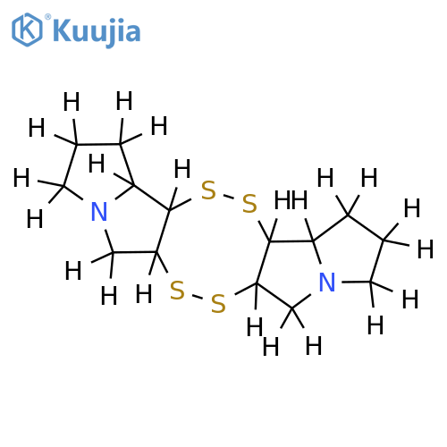 (-)-(3ar,3bt,5ac,5bt,10at,12ac)-dodecahydro-[1,2,5,6]tetrathiocino[3,4-a;8,7-a']dipyrrolizine structure